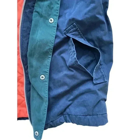 Vintage 90s Nautica Spellout Logo Full Zip Snap Hidden Hood Dad Jacket Sz M - Picture 8 of 14